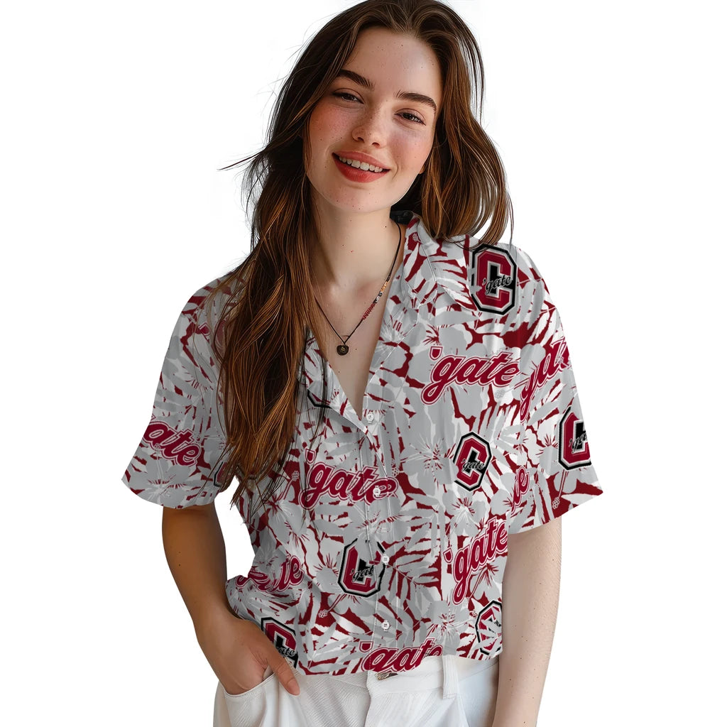 Colgate Raiders Hawaiian Shirt - Hibiscus Overlay | Moonbestprint