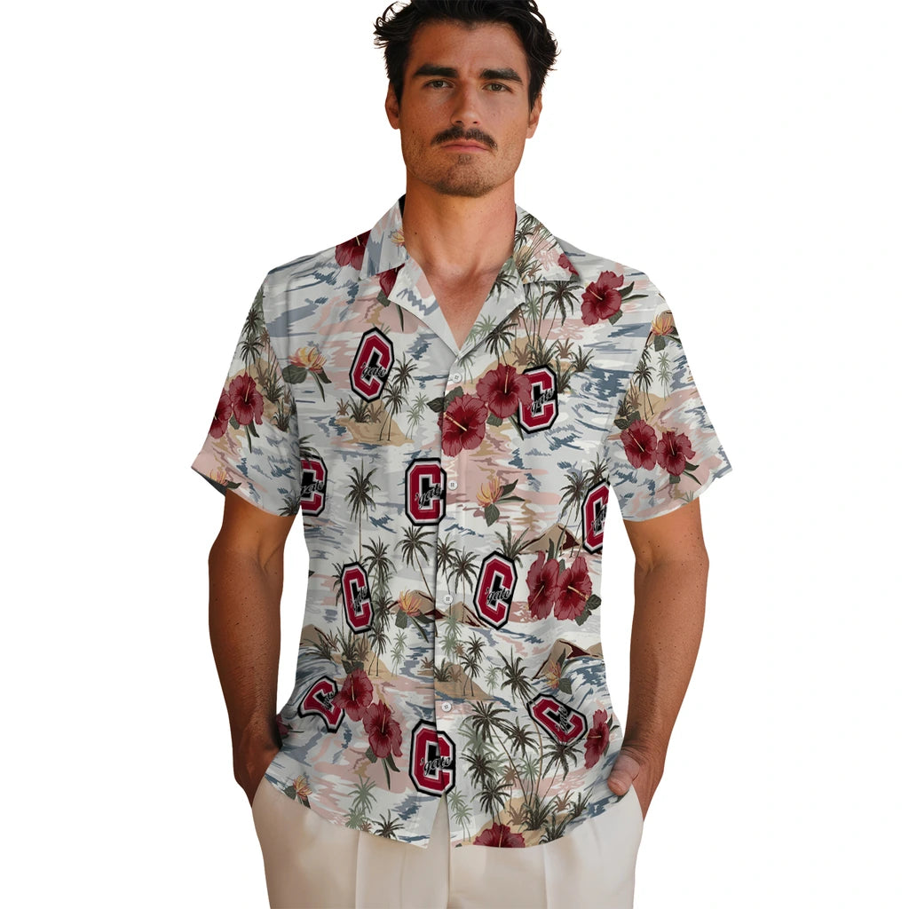 Colgate Raiders Hawaiian Shirt - Hibiscus Seaside | Moonbestprint