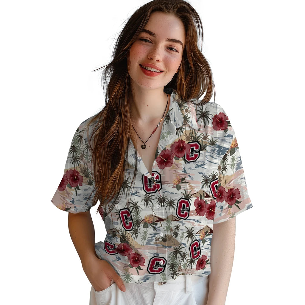 Colgate Raiders Hawaiian Shirt - Hibiscus Seaside | Moonbestprint