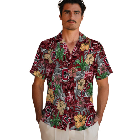 Colgate Raiders Hawaiian Shirt - Hibiscus Tiki Jungle | Moonbestprint