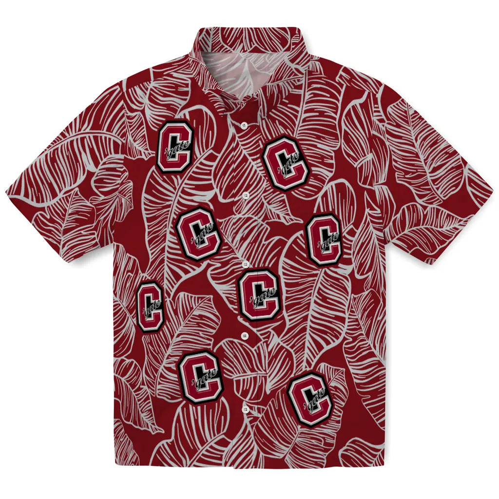 Colgate Raiders Hawaiian Shirt - Leaf Outline | Moonbestprint