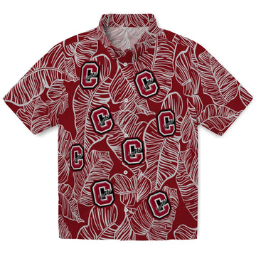 Colgate Raiders Hawaiian Shirt - Leaf Outline | Moonbestprint