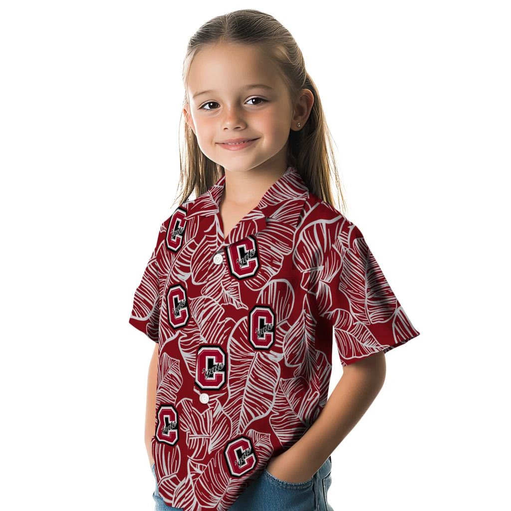 Colgate Raiders Hawaiian Shirt - Leaf Outline | Moonbestprint
