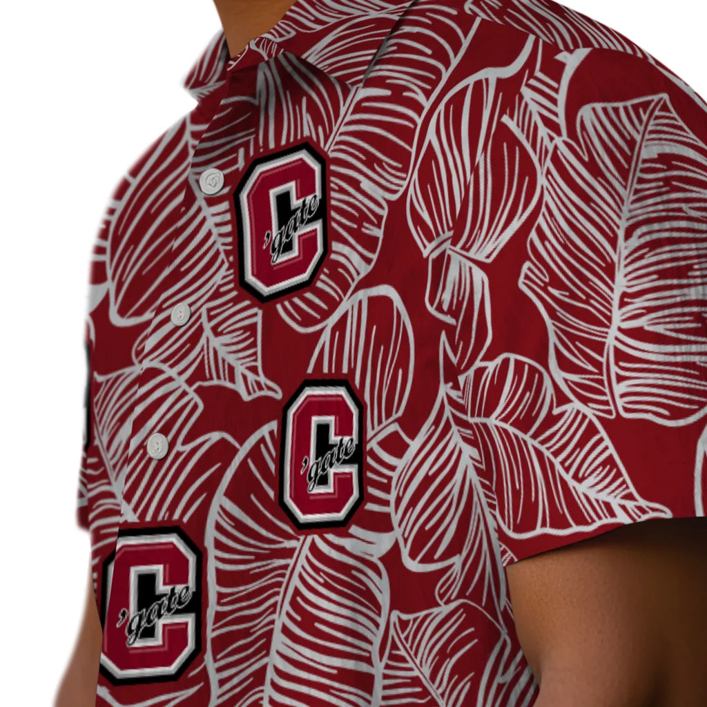 Colgate Raiders Hawaiian Shirt - Leaf Outline | Moonbestprint