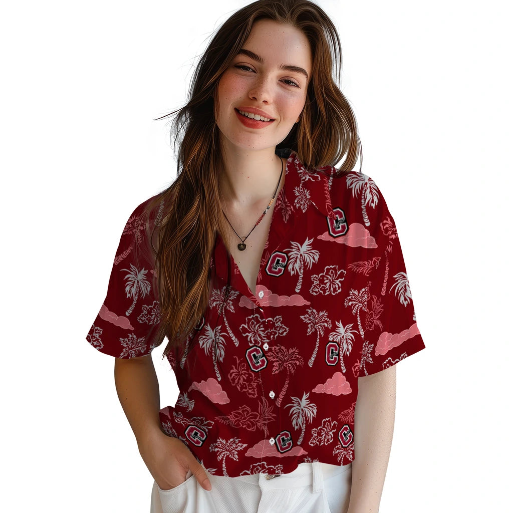 Colgate Raiders Hawaiian Shirt - Palm And Clouds | Moonbestprint