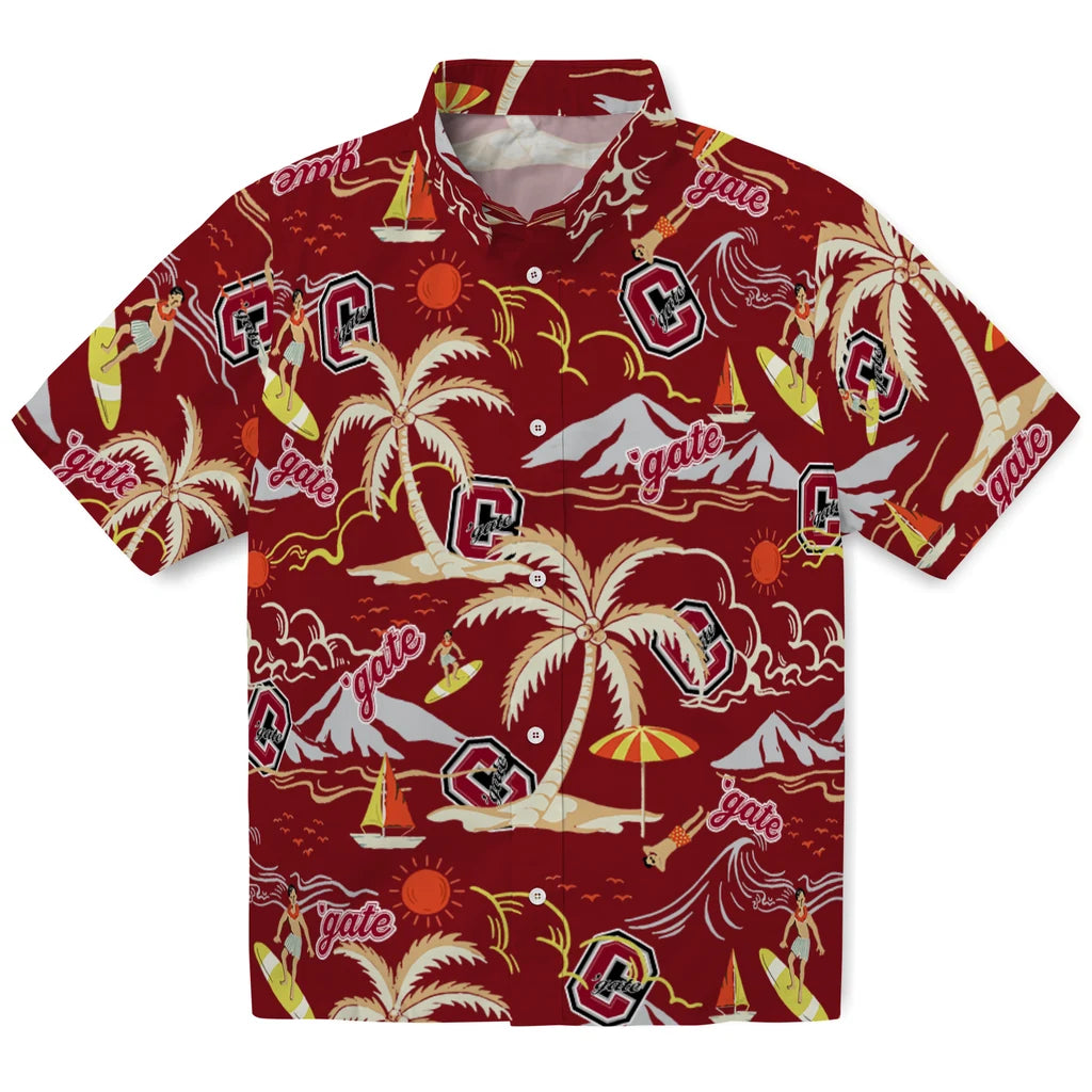 Colgate Raiders Hawaiian Shirt - Palm Tree Island | Moonbestprint