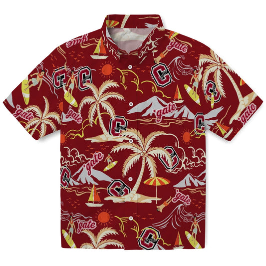 Colgate Raiders Hawaiian Shirt - Palm Tree Island | Moonbestprint