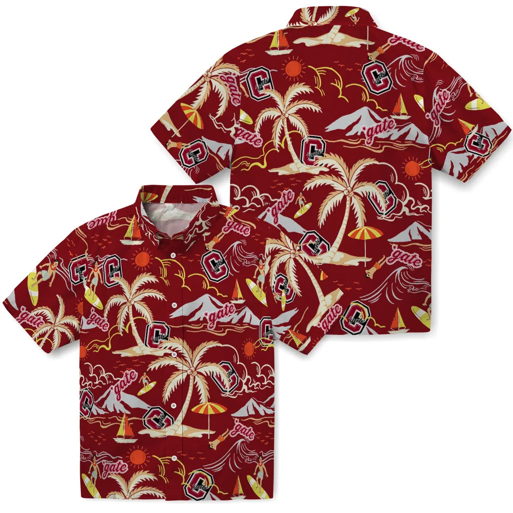Colgate Raiders Hawaiian Shirt - Palm Tree Island | Moonbestprint