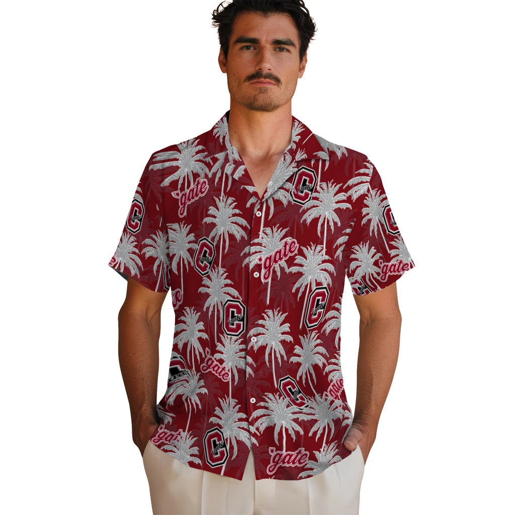 Colgate Raiders Hawaiian Shirt - Palm Tree Motif | Moonbestprint