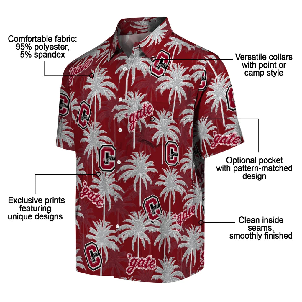 Colgate Raiders Hawaiian Shirt - Palm Tree Motif | Moonbestprint