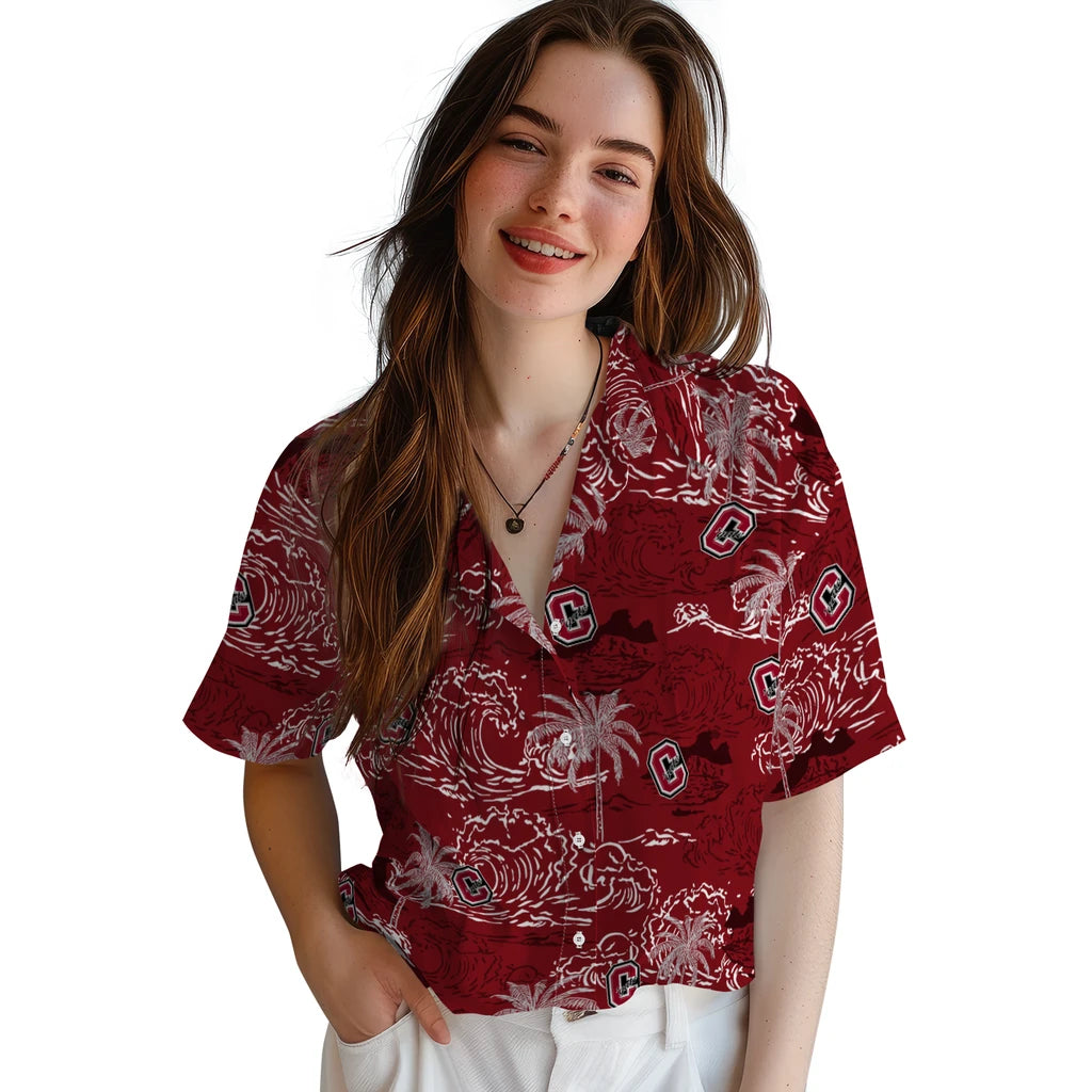 Colgate Raiders Hawaiian Shirt - Wave Palm | Moonbestprint