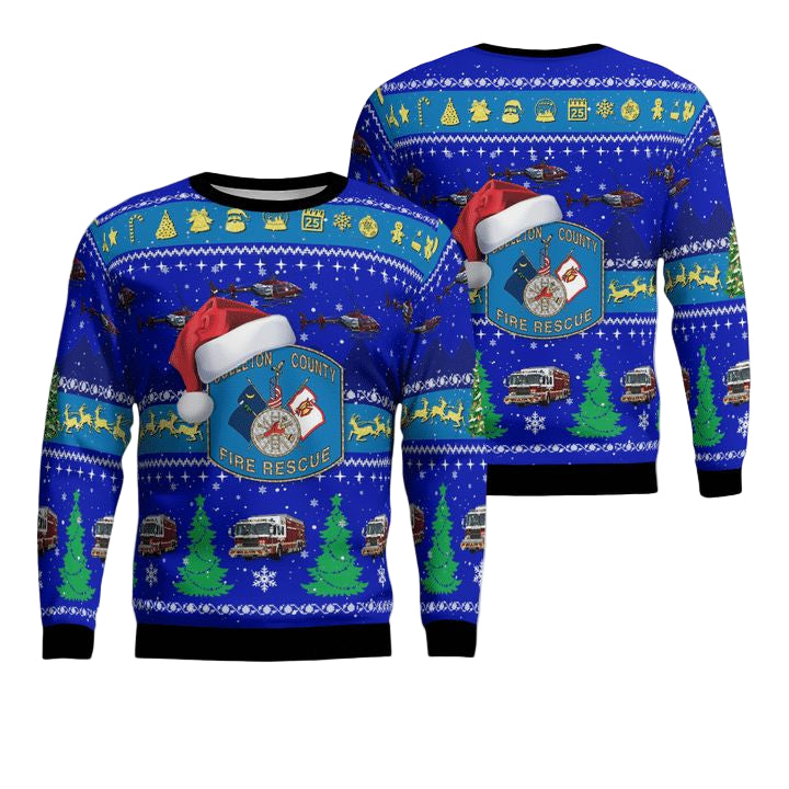 Colleton County Fire Rescue Christmas AOP Sweater ? Usalast