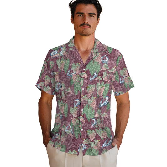 Colorado Avalanche Hawaiian Shirt - Anthurium Overlay | Moonbestprint