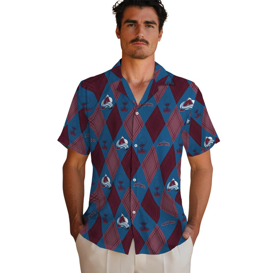 Colorado Avalanche Hawaiian Shirt - Golfing Plaid | Moonbestprint