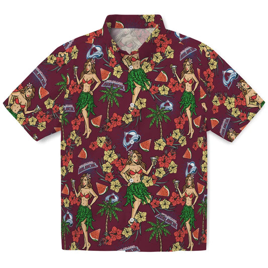 Colorado Avalanche Hawaiian Shirt - Hawaiian Girls Design | Moonbestprint