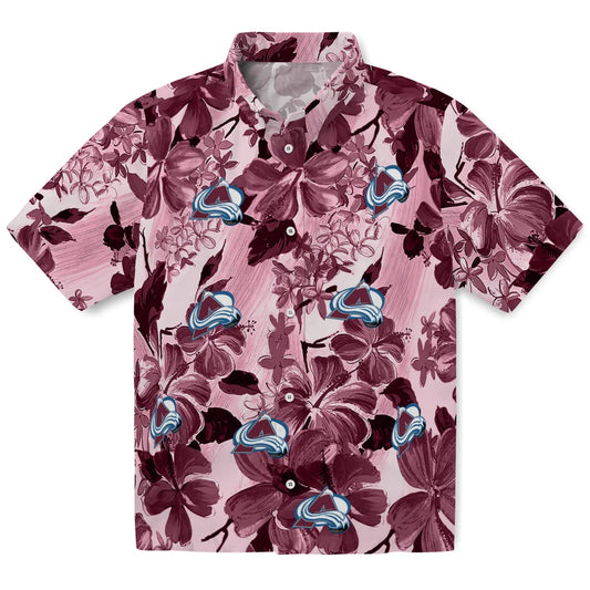 Colorado Avalanche Hawaiian Shirt - Hibiscus Arrangement | Moonbestprint
