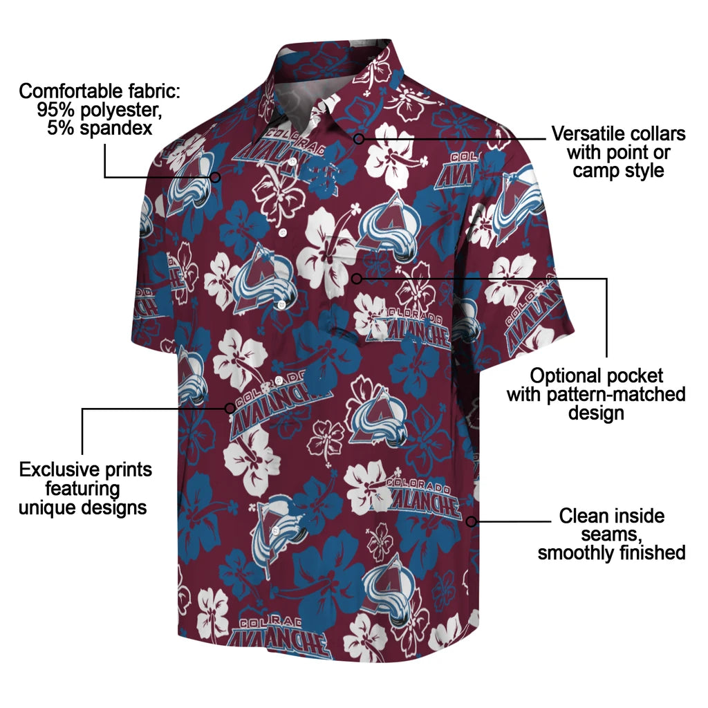 Colorado Avalanche Hibiscus Bloom Hawaiian Shirt – Moonbestprint