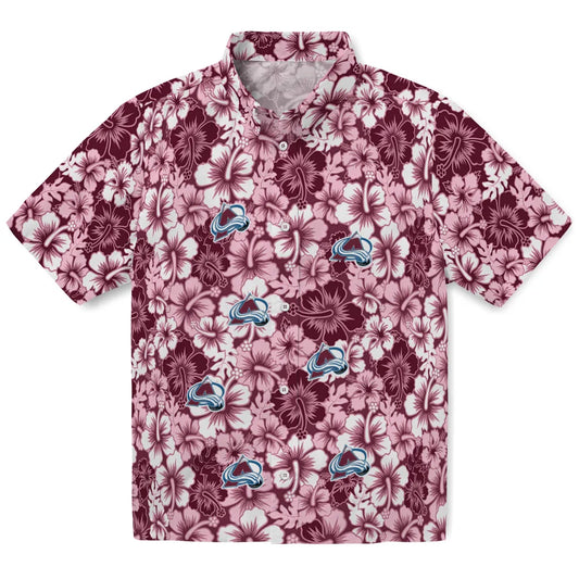 Colorado Avalanche Hawaiian Shirt - Hibiscus Blooms | Moonbestprint