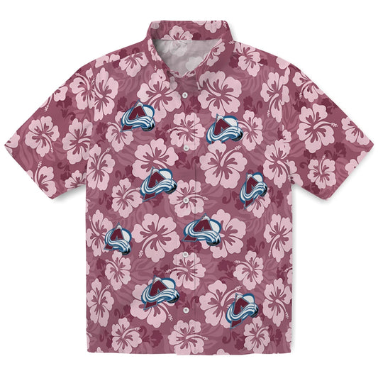 Colorado Avalanche Hawaiian Shirt - Hibiscus Cluster | Moonbestprint