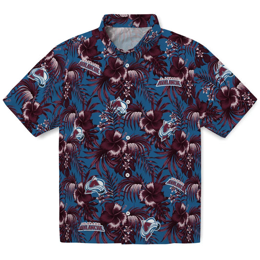 Colorado Avalanche Hawaiian Shirt - Hibiscus Exotic | Moonbestprint