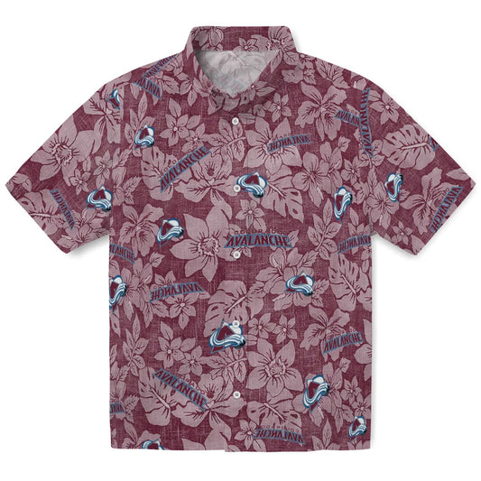 Colorado Avalanche Hawaiian Shirt - Hibiscus Oasis | Moonbestprint
