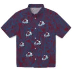 Colorado Avalanche Hawaiian Shirt - Leaf Outline | Moonbestprint