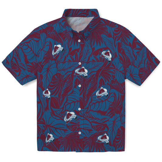 Colorado Avalanche Hawaiian Shirt - Monstera Layer | Moonbestprint