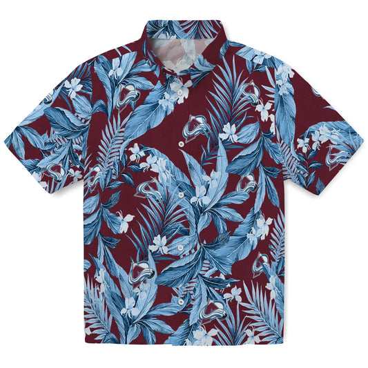 Colorado Avalanche Hawaiian Shirt - Palm Leaves | Moonbestprint