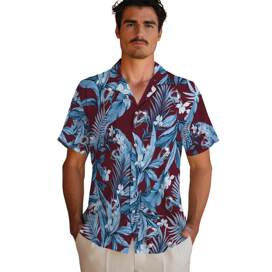 Colorado Avalanche Hawaiian Shirt - Palm Leaves | Moonbestprint