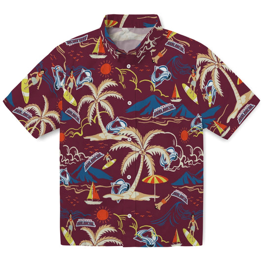 Colorado Avalanche Hawaiian Shirt - Palm Tree Island | Moonbestprint