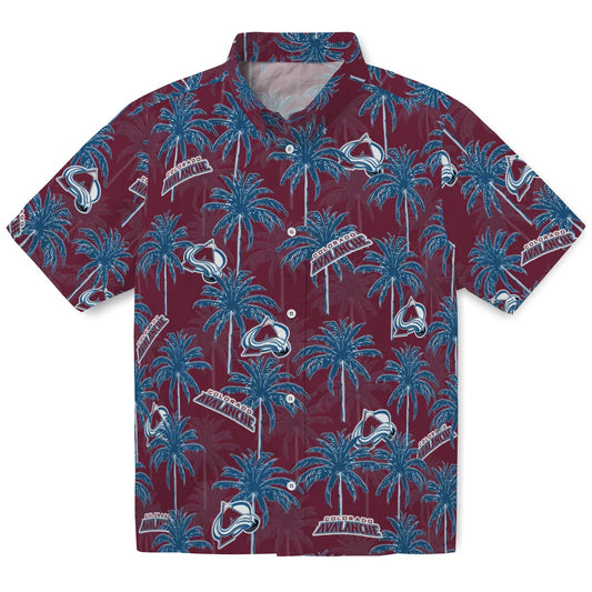 Colorado Avalanche Hawaiian Shirt - Palm Tree Motif | Moonbestprint