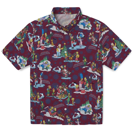 Colorado Avalanche Hawaiian Shirt - Simpsons Christmas | Moonbestprint