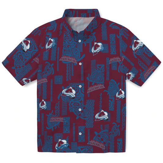 Colorado Avalanche Hawaiian Shirt - Turtle Lines | Moonbestprint