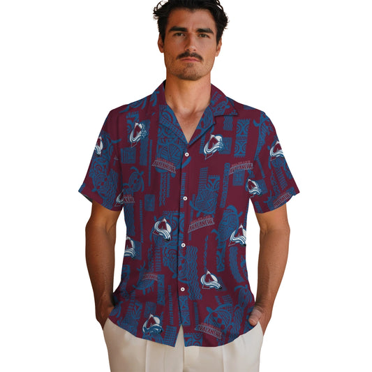 Colorado Avalanche Hawaiian Shirt - Turtle Lines | Moonbestprint