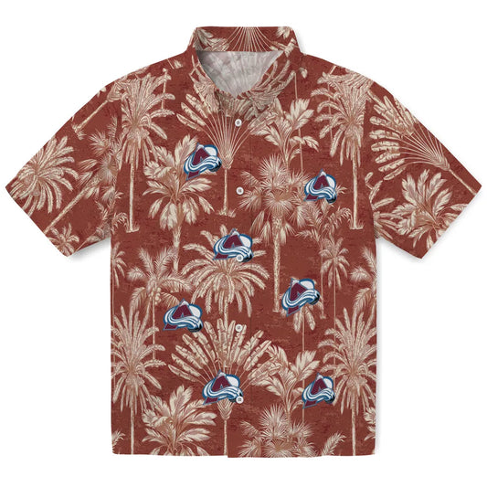 Colorado Avalanche Hawaiian Shirt - Vintage Palm Tree | Moonbestprint