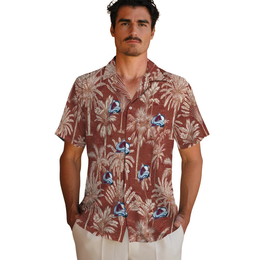 Colorado Avalanche Hawaiian Shirt - Vintage Palm Tree | Moonbestprint