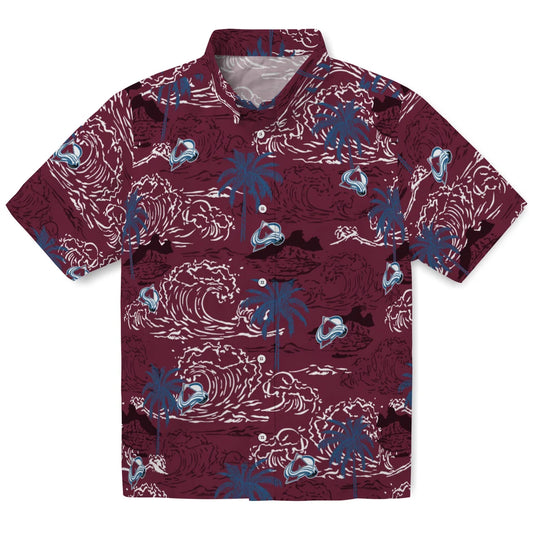 Colorado Avalanche Hawaiian Shirt - Wave Palm | Moonbestprint