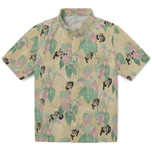 Colorado Buffaloes Hawaiian Shirt - Anthurium Overlay | Moonbestprint