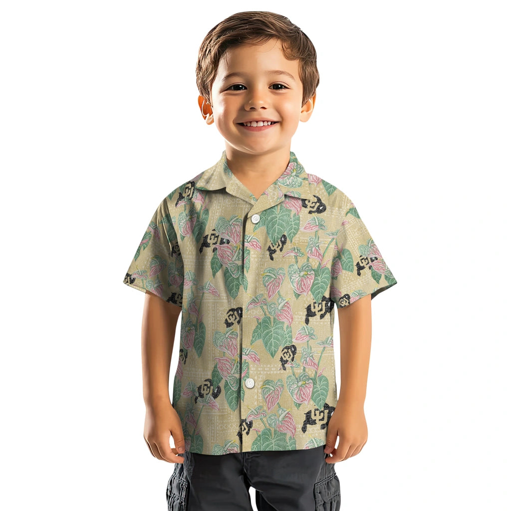 Colorado Buffaloes Hawaiian Shirt - Anthurium Overlay | Moonbestprint