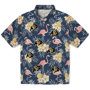 Colorado Buffaloes Hawaiian Shirt - Flamingo Hibiscus | Moonbestprint