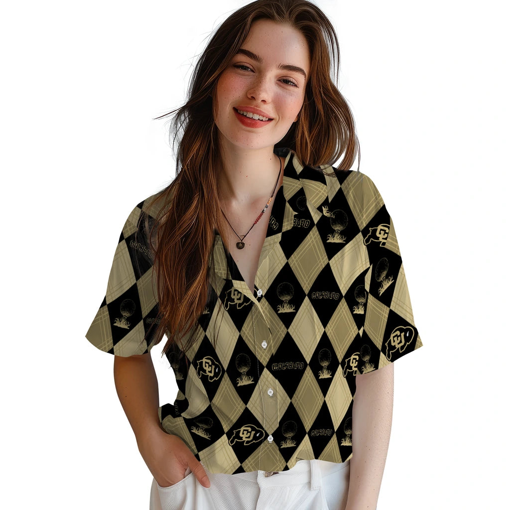 Colorado Buffaloes Hawaiian Shirt - Golfing Plaid | Moonbestprint