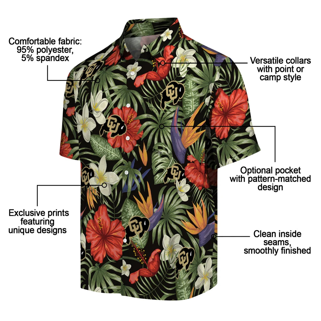 Colorado Buffaloes Hawaiian Shirt - Hawaii Floral Hibiscus | Moonbestprint