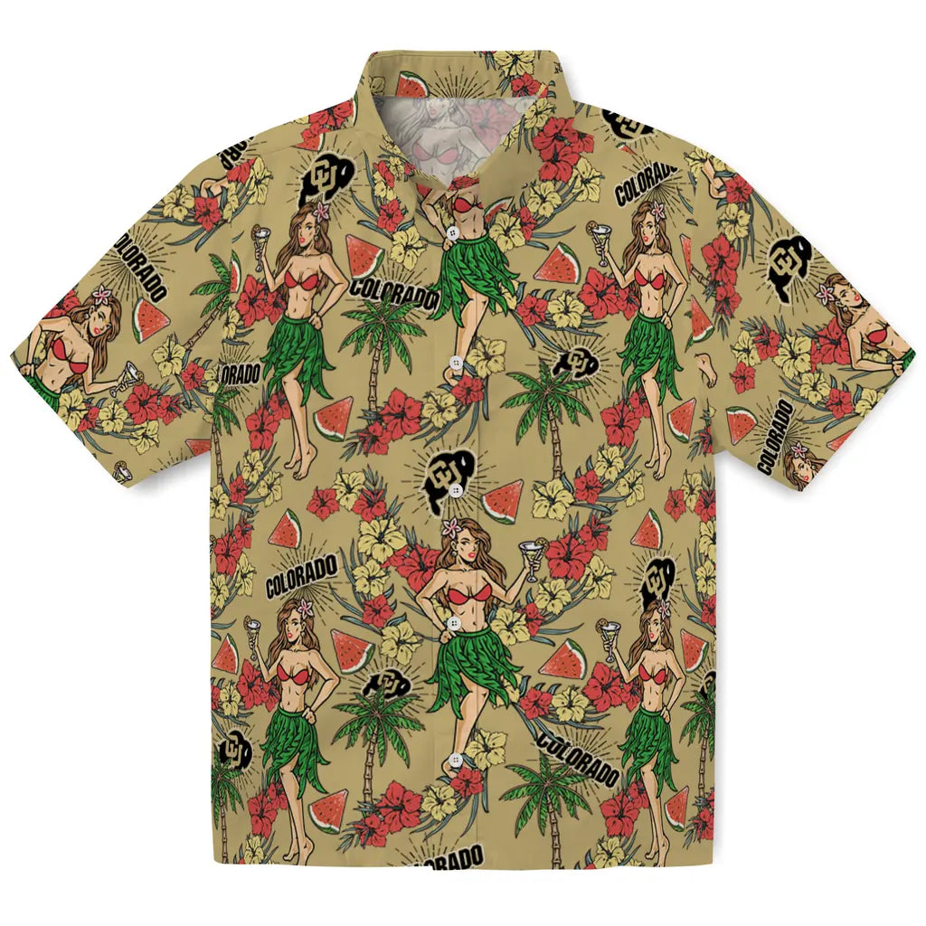 Colorado Buffaloes Hawaiian Shirt - Hawaiian Girls Design | Moonbestprint