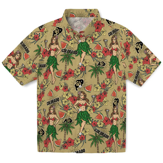 Colorado Buffaloes Hawaiian Shirt - Hawaiian Girls Design | Moonbestprint