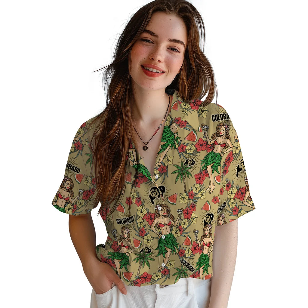 Colorado Buffaloes Hawaiian Shirt - Hawaiian Girls Design | Moonbestprint