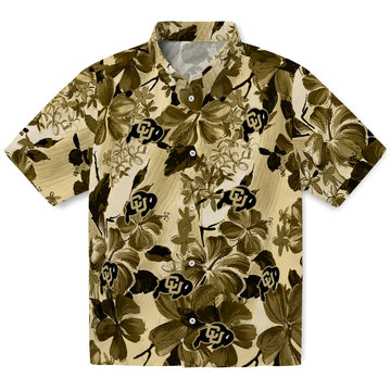 Colorado Buffaloes Hawaiian Shirt - Hibiscus Arrangement | Moonbestprint