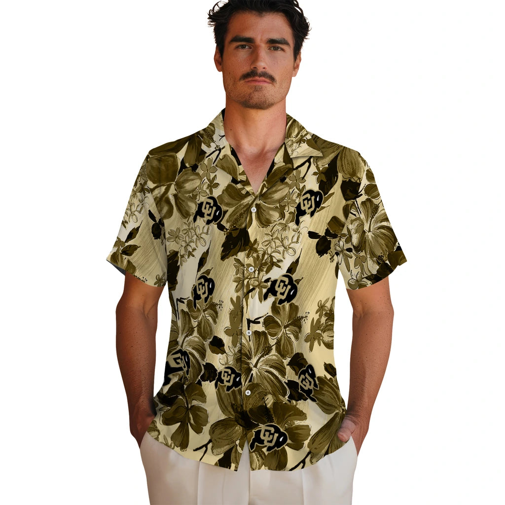 Colorado Buffaloes Hawaiian Shirt - Hibiscus Arrangement | Moonbestprint