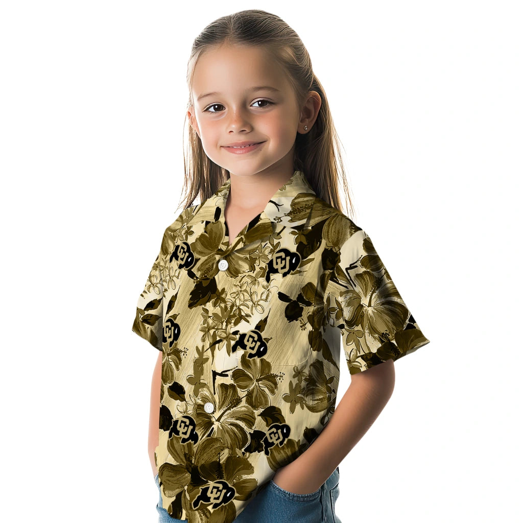 Colorado Buffaloes Hawaiian Shirt - Hibiscus Arrangement | Moonbestprint