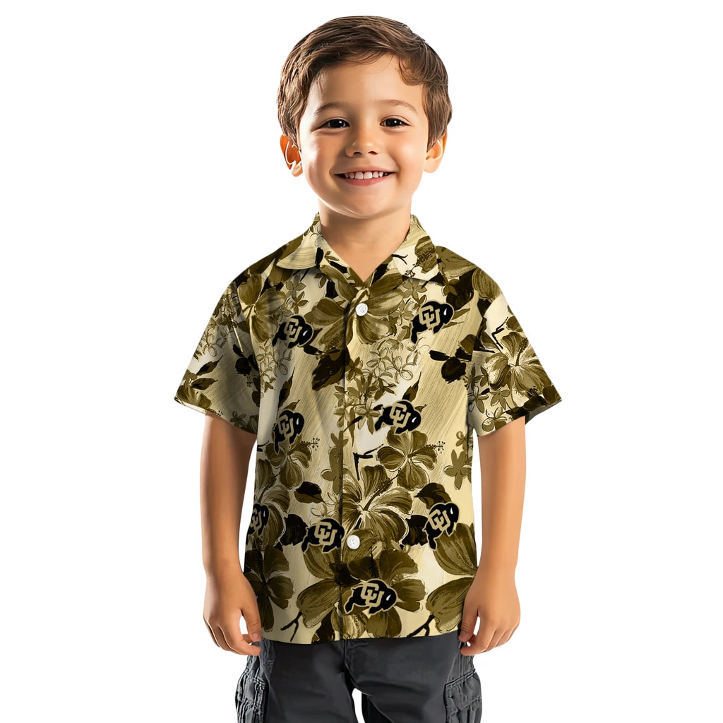 Colorado Buffaloes Hawaiian Shirt - Hibiscus Arrangement | Moonbestprint