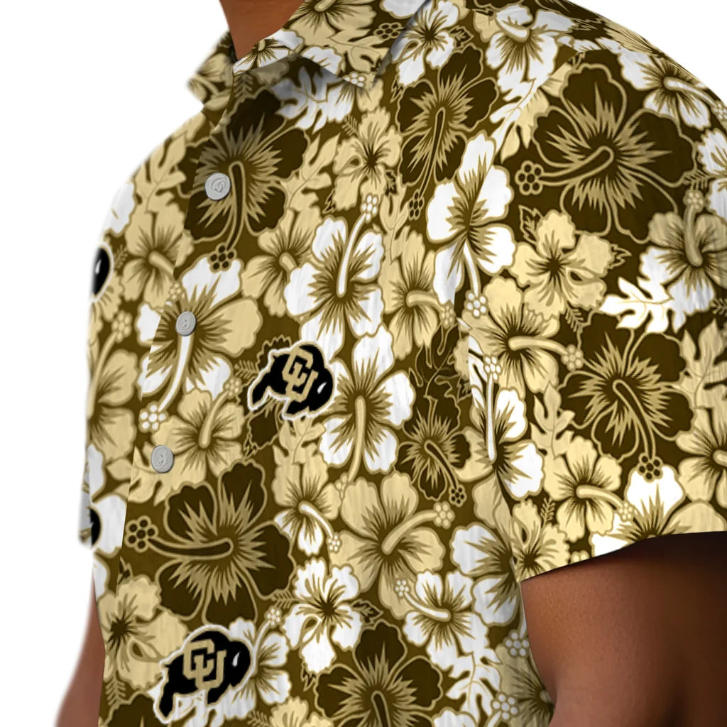 Colorado Buffaloes Hawaiian Shirt - Hibiscus Blooms | Moonbestprint